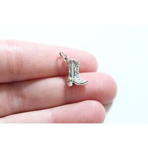 Sterling Silver Cowboy Boot Charm, Cowboy Boot Pendant